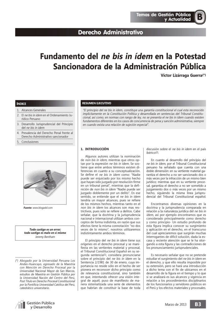 FUNDAMENTO DEL NE BIS IN ÍDEM EN LA POTESTAD SANCIONADORA DE LA ADMINISTRACIÓN PÚBLICA 1 0001 5