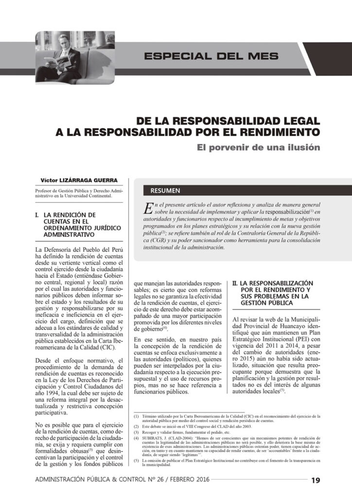 DE LA RESPONSABILIDAD LEGAL A LA RESPONSABILIDAD POR EL RENDIMIENTO 1 0001 8