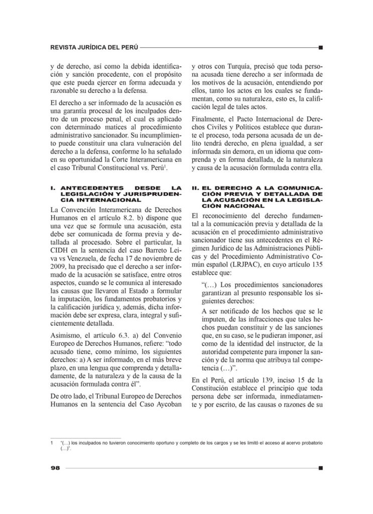 EL DERECHO FUNDAMENTAL A LA COMUNICACIÓN PREVIA Y DETALLADA DE LA ACUSACIÓN EN EL PROCEDIMIENTO ADMINISTRATIVO SANCIONADOR 2 0002 1