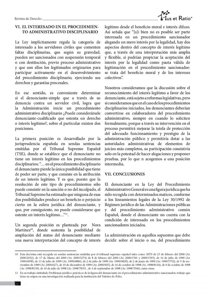 EL STATUS JURÍDICO DEL DENUNCIANTE EN EL PROCEDIMIENTO ADMINISTRATIVO DISCIPLINARIO 5 0005 3