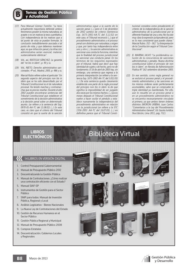 FUNDAMENTO DEL NE BIS IN ÍDEM EN LA POTESTAD SANCIONADORA DE LA ADMINISTRACIÓN PÚBLICA 6 0006 2